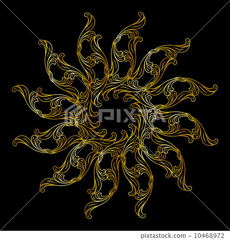 Golden floral pattern 10468972