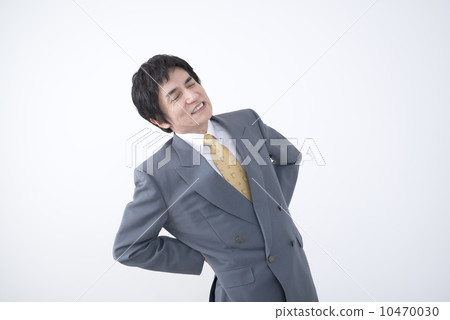 Senior businessman low back pain upper body Senior businessman low back pain upper body 10470030