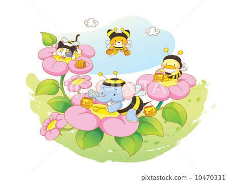 animals playing in the flower animals playing in the flower 10470331
