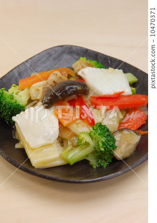 炒魷魚和扇貝 炒魷魚和扇貝 10470371