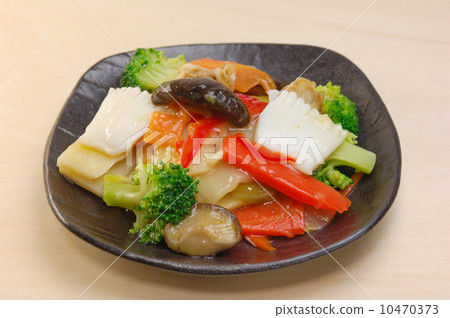 炒魷魚和扇貝 炒魷魚和扇貝 10470373