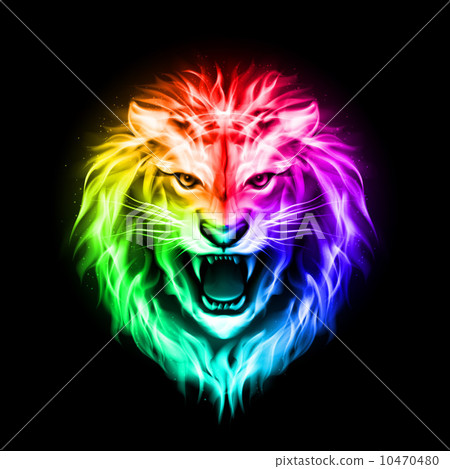 Head of colorful  fire lion 10470480