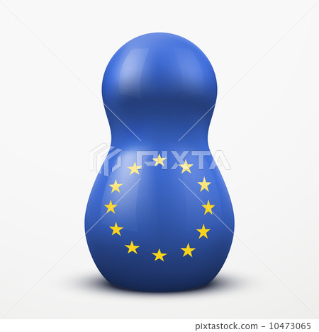 Russian tradition matrioshka dolls in EU flag style. 10473065