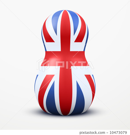 Russian tradition matrioshka dolls in British flag style. 10473079