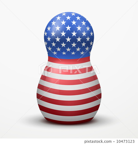 Russian matrioshka in USA flag color. Russian matrioshka in USA flag color. 10473123