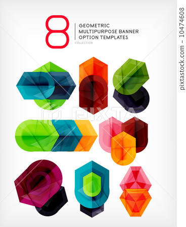 Geometric shaped option banners collection 10474608