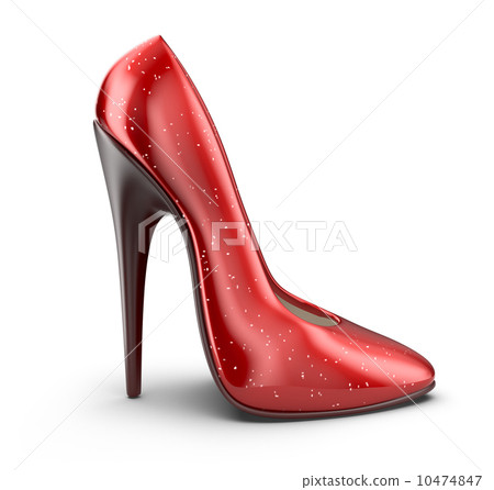 High heel shoes. 3D Icon isolated on white background High heel shoes. 3D Icon isolated on white background 10474847