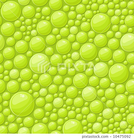 Green Bubbles Seamless Background with Shiny Soap Drops 10475092