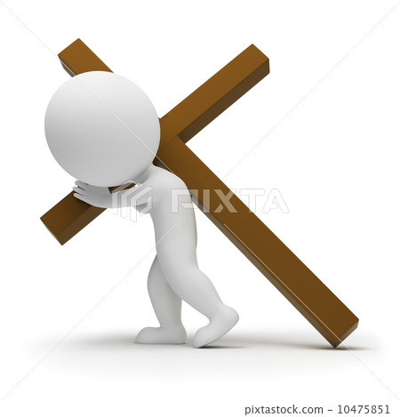 3d small people - bearing cross 3d small people - bearing cross 10475851
