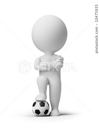3d small people - soccer player with a ball 3d small people - soccer player with a ball 10475935