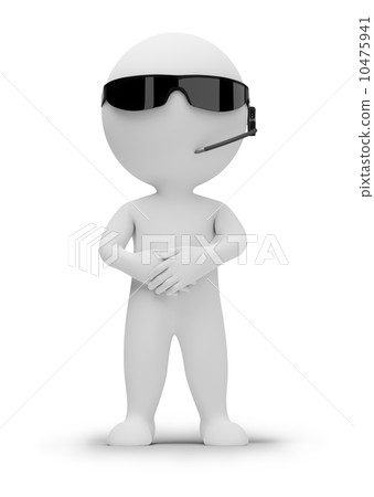 3d small people - security guard 10475941
