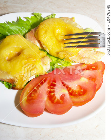 Chicken with pineapple, tomato and lettuce Chicken with pineapple, tomato and lettuce 10476249