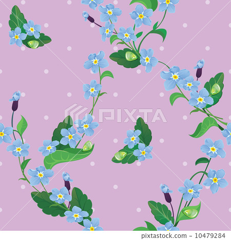 Seamless pattern with beautiful flowers - forget me not - floral Seamless pattern with beautiful flowers - forget me not - floral 10479284