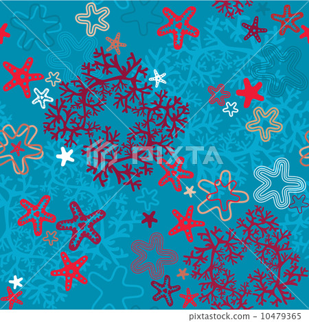 Seamless background with Coral Reef and Sea stars 10479365