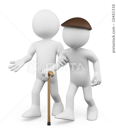 3D white people. Helping the elderly 10481338
