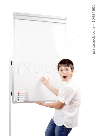 young boy student and whiteboard young boy student and whiteboard 10484606