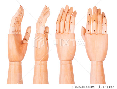 Wooden hand on a white background 10485452