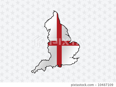 map of  England flag  Decorative idea design 10487109