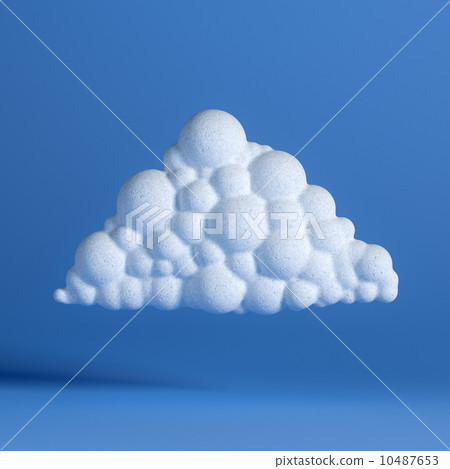 White Cloud On Blue Background (Network Icon) 3d Version 10487653