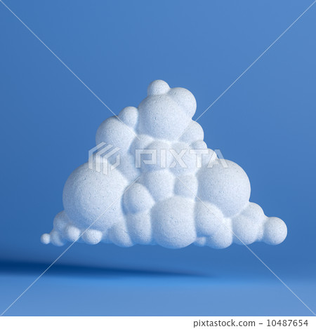 White Cloud On Blue Background (Network Icon) 2d Version 10487654