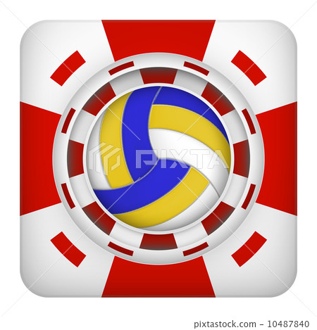 Square red casino chips of volleyball sports betting Square red casino chips of volleyball sports betting 10487840