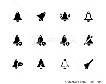 Bell icons on white background. 10487855