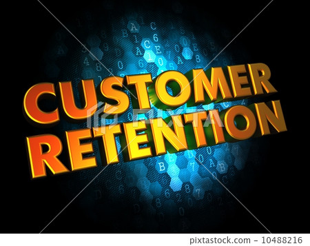 Customer Retention - Gold 3D Words. 10488216