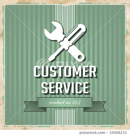 Customer Service Concept on Green in Flat Design. Customer Service Concept on Green in Flat Design. 10488231