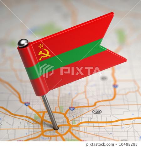 Transnistria Small Flag on a Map Background. Transnistria Small Flag on a Map Background. 10488283