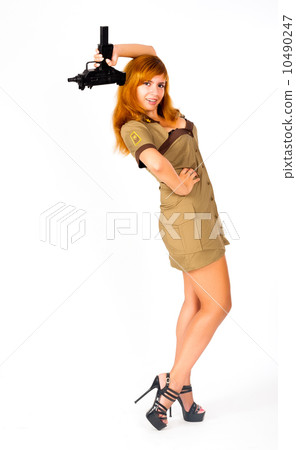 beautiful woman in military uniform beautiful woman in military uniform 10490247
