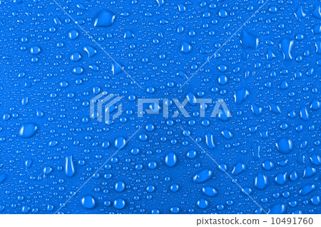 water drops on blue 10491760
