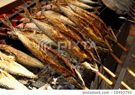 Grilled fish (Steckerlfisch) in Munich Oktoberfest 10493793