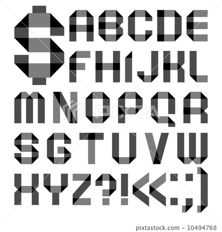 Font from a paper transparent tape - Alphabet letters Font from a paper transparent tape - Alphabet letters 10494768