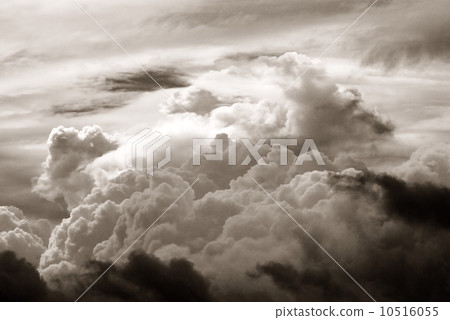 Cloudy sky in sepia tone 10516055