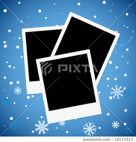 Photo frame on a snowy background 10517323