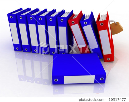 3D illustration of image of folders and folder with a secret 3D illustration of image of folders and folder with a secret 10517477