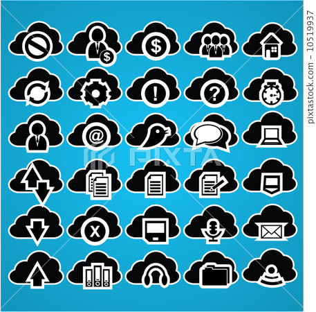 Cloud computing icons Cloud computing icons 10519937