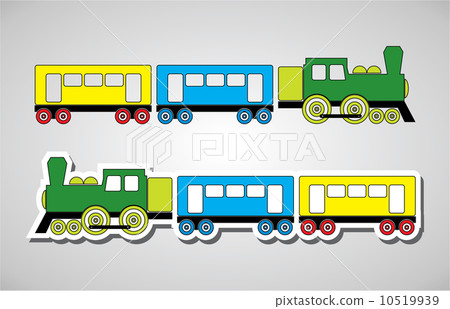 Train and wagon silhouets Train and wagon silhouets 10519939