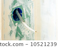 Electrical socket and open wire electric cable on plasterboard white wall electricity home repair  10521239