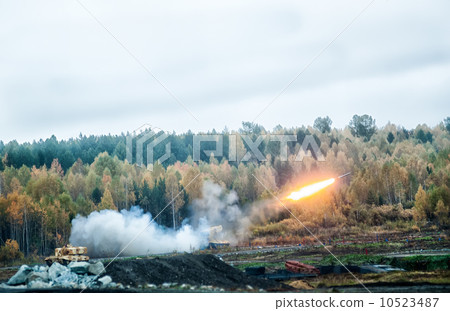 Rocket launch by TOS-1A system 10523487