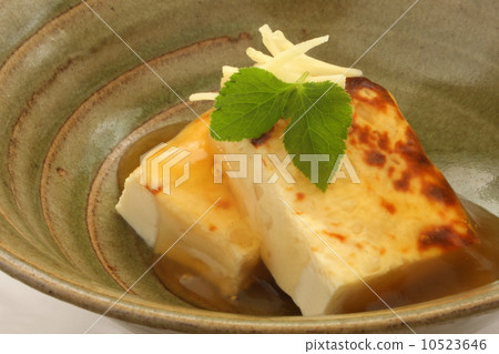 Bean curd with Japanese bean curd with white background 10523646
