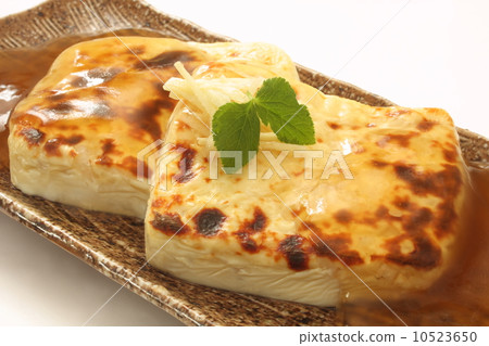 Bean curd with Japanese bean curd with white background Bean curd with Japanese bean curd with white background 10523650