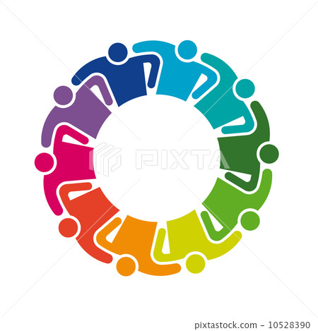 Teamwork Hug 10 Group of People  logo 10528390