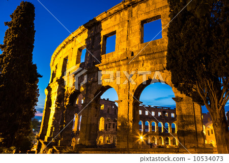 The Roman Amphitheater of Pula, Croatia. 10534073