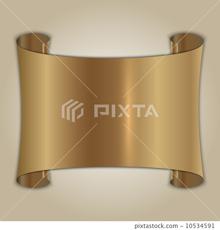 vector abstract brushed gold award plate on beige background 10534591