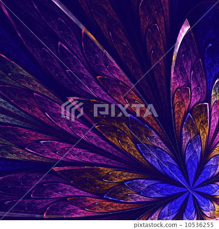Beautiful fractal flower in darkblue, pink and violet. Computer 10536255