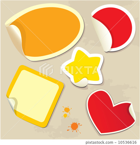 Set of different colors stickers with twisted... - Stock Illustration ...
