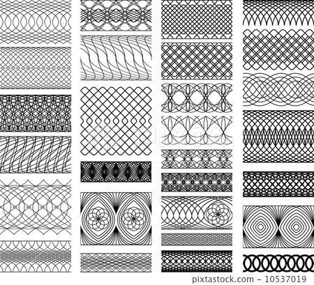 Set of Vintage backgrounds, Guilloche ornamental Element for Cer Set of Vintage backgrounds, Guilloche ornamental Element for Cer 10537019
