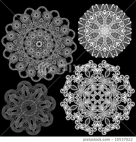 Set of Abstract circle lace patterns. Set of Abstract circle lace patterns. 10537022