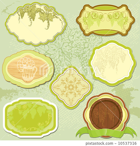 Set for wine labels or menu design. 10537316